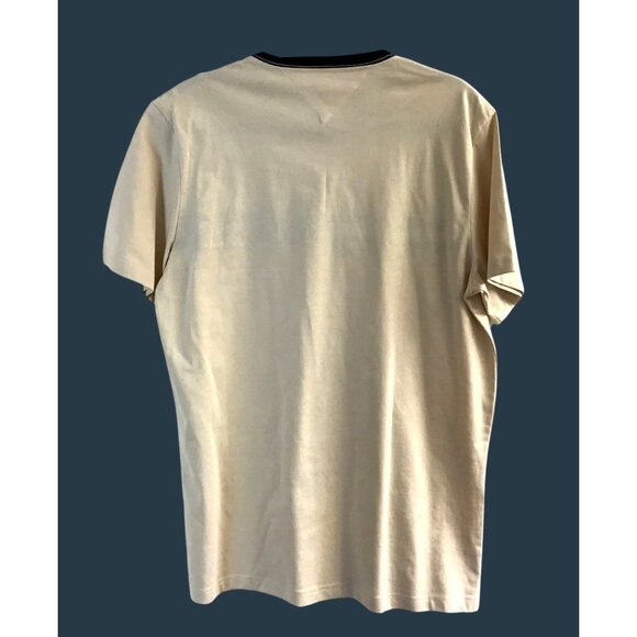 Tommy Hilfiger Mens Crewneck Logo T-Shirt L Beige SIZE L - Picture 2 of 7